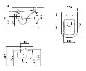 Унитаз подвесной Galassia Meg11 5411 белый купить в интернет-магазине Sanbest