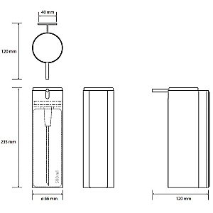 Диспенсер Bemeta Niva 101109095 нержавеющая сталь матовая купить в интернет-магазине сантехники Sanbest