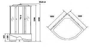 Душевая кабина Niagara CLASSIC 3519 100x100 тонированная/хром матовый купить в интернет-магазине Sanbest