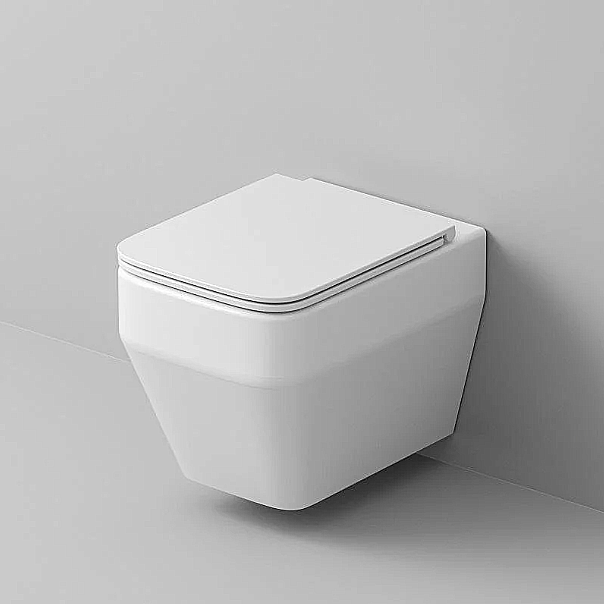 Унитаз подвесной Grossman GR-4410SQ белый, безободковый, с крышкой микролифт, слив торнадо купить в интернет-магазине Sanbest