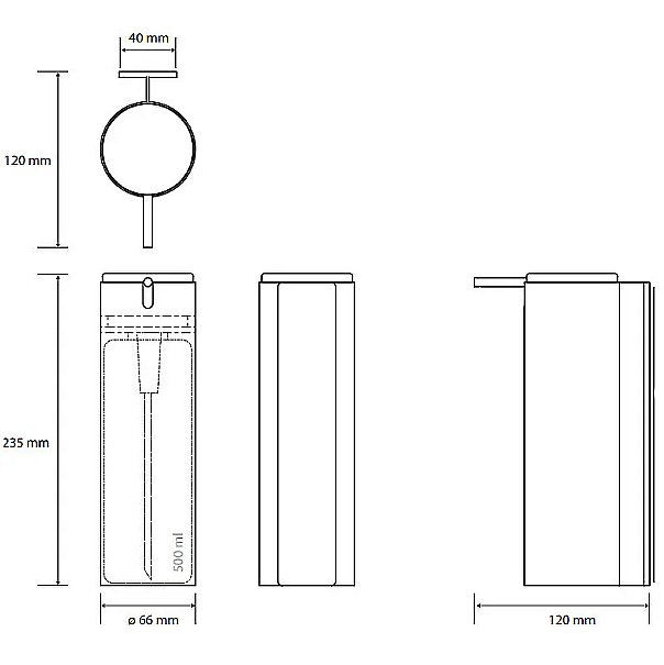 Диспенсер Bemeta Niva 101109095 нержавеющая сталь матовая купить в интернет-магазине сантехники Sanbest