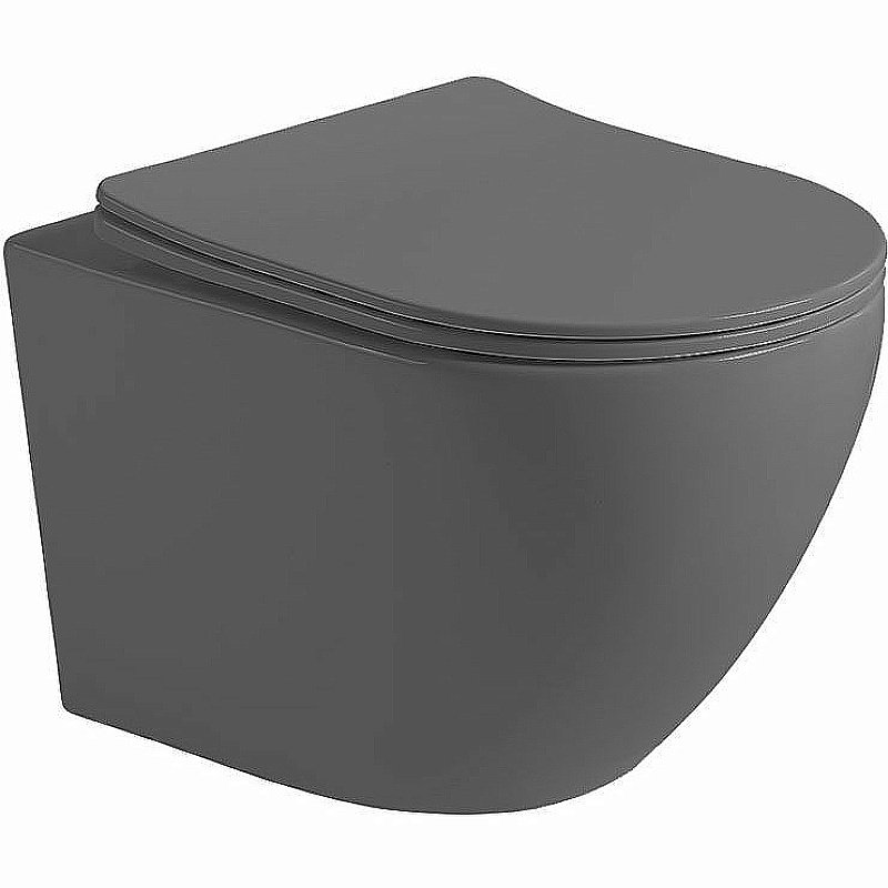 Унитаз Vincea Globo VT1-14SMA безободковый, с крышкой микролифт, антрацит матовый купить в интернет-магазине Sanbest