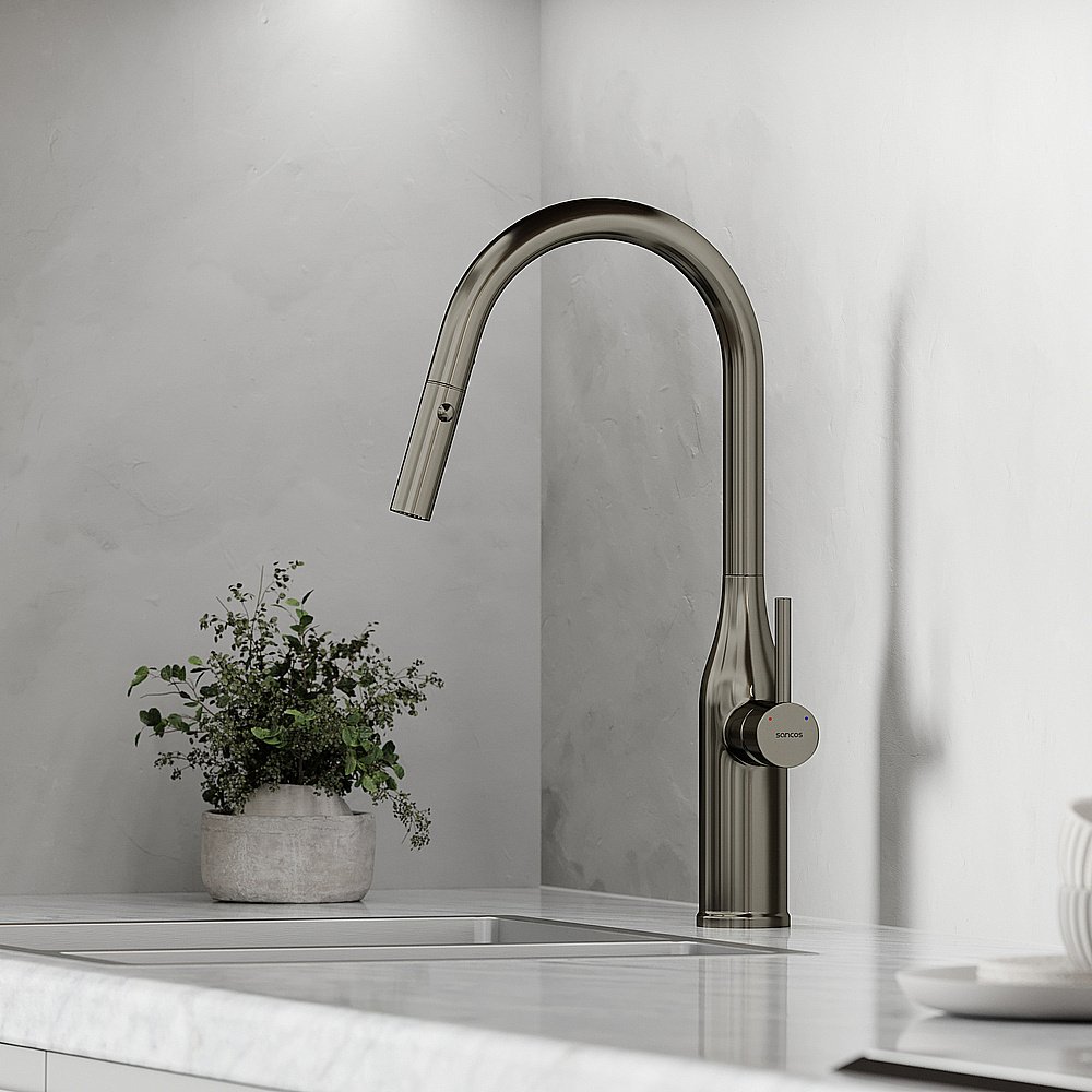 Смеситель для кухни Sancos Grand SC4002GG вороненая сталь купить в интернет-магазине сантехники Sanbest