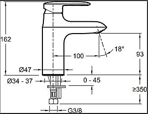 Cмеситель для раковины Jacob Delafon KUMIN E99447-CP купить в интернет-магазине сантехники Sanbest