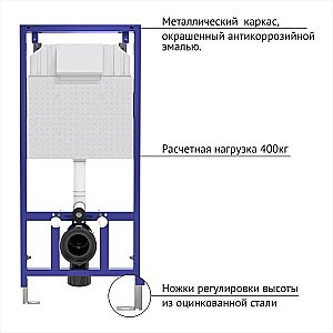 Унитаз подвесной с инсталляцией BERGES NOVUM 043302 безободковый, белый/кнопка хром глянец купить в интернет-магазине Sanbest