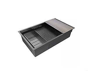 Кухонная мойка Paulmark NEXT-MULTI SINK 74 PM787445-GM вороненая сталь купить в интернет-магазине сантехники Sanbest