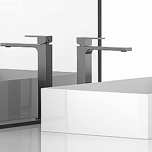 Смеситель для раковины Vincea Rondo VBF-1C02GM вороненая сталь купить в интернет-магазине сантехники Sanbest