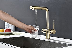 Смеситель для кухни Paulmark Serpentine Se213222-BR бронза купить в интернет-магазине сантехники Sanbest