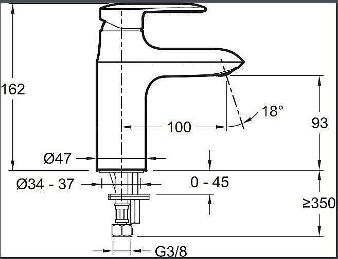 Cмеситель для раковины Jacob Delafon KUMIN E99447-CP купить в интернет-магазине сантехники Sanbest
