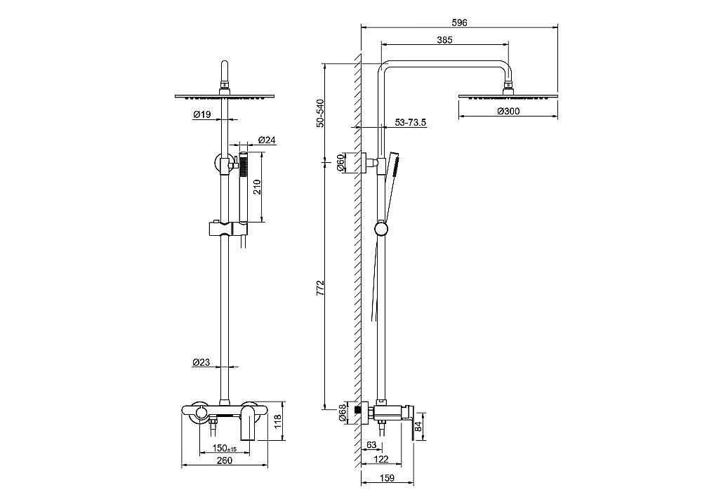 Душевая система Aquatek ЛИРА AQ2440MB черная матовая купить в интернет-магазине сантехники Sanbest