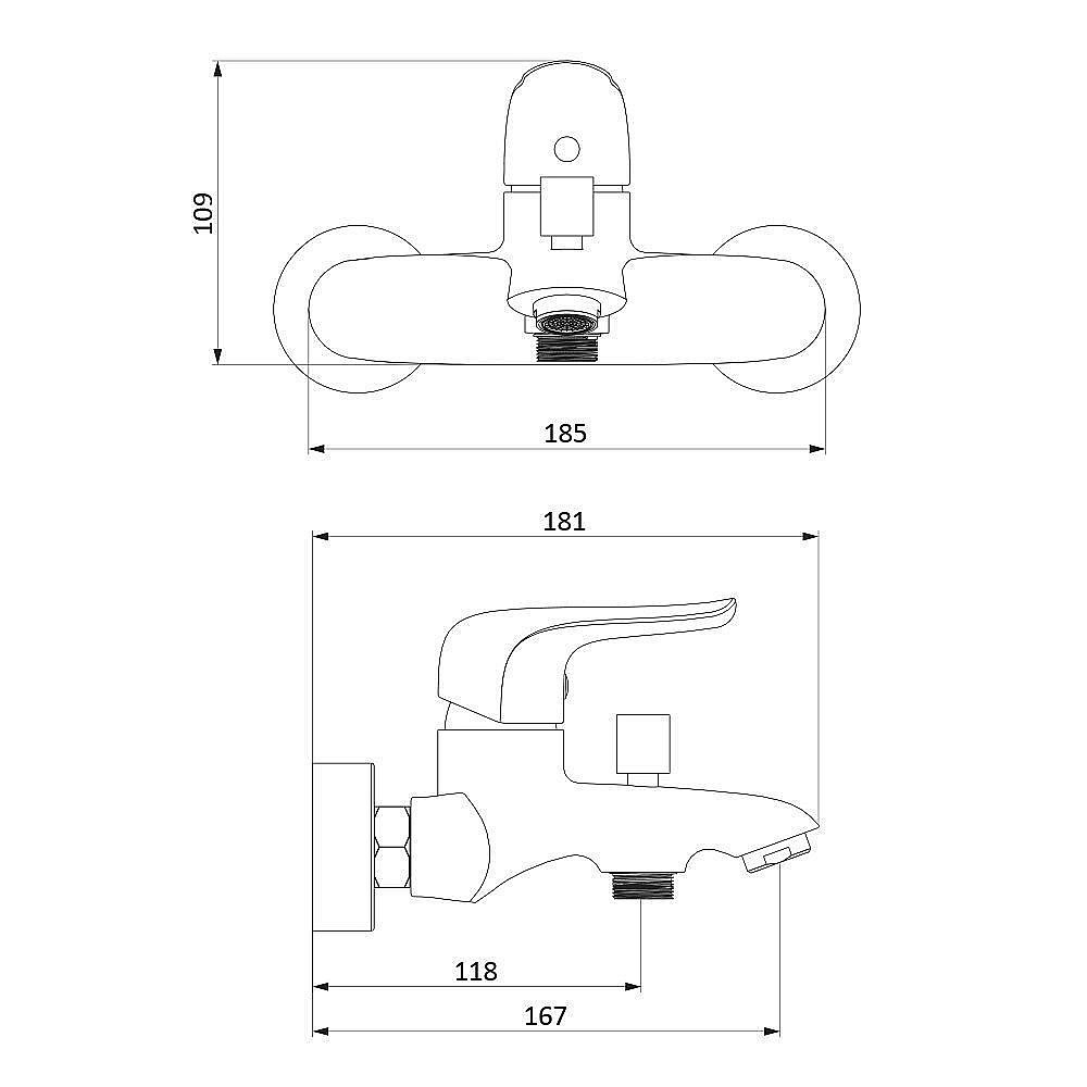 Смеситель для ванны RedBlu by Damixa Palace Evo 391000000 купить в интернет-магазине сантехники Sanbest