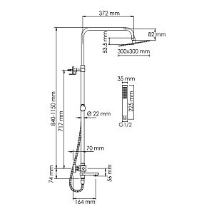 Душевая система WasserKraft A199.118.103.010.CH Thermo хром купить в интернет-магазине сантехники Sanbest