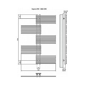 Полотенцесушитель электрический Terminus Европа П30 500x1296 левый/правый купить в интернет-магазине сантехники Sanbest