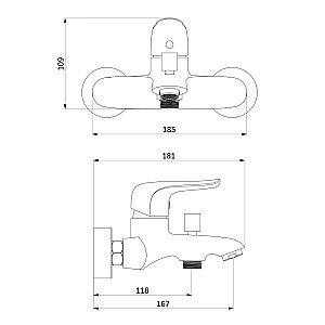 Смеситель для ванны RedBlu by Damixa Palace Evo 391000000 купить в интернет-магазине сантехники Sanbest