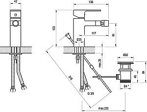 Смеситель для биде Ravak Chrome CR 055.00 купить в интернет-магазине сантехники Sanbest