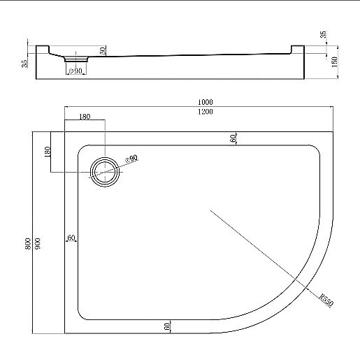 Душевой поддон Veconi Tezeo 100х90 TZ55-C5 белый купить в интернет-магазине Sanbest