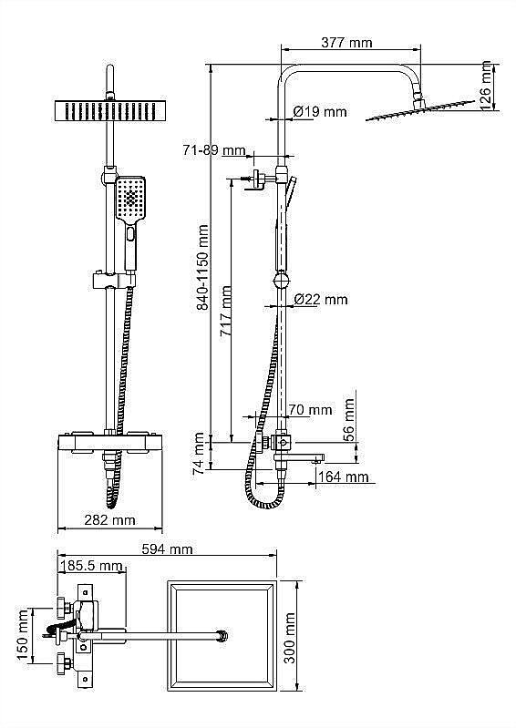 Душевая система WasserKRAFT A19901 Thermo купить в интернет-магазине сантехники Sanbest