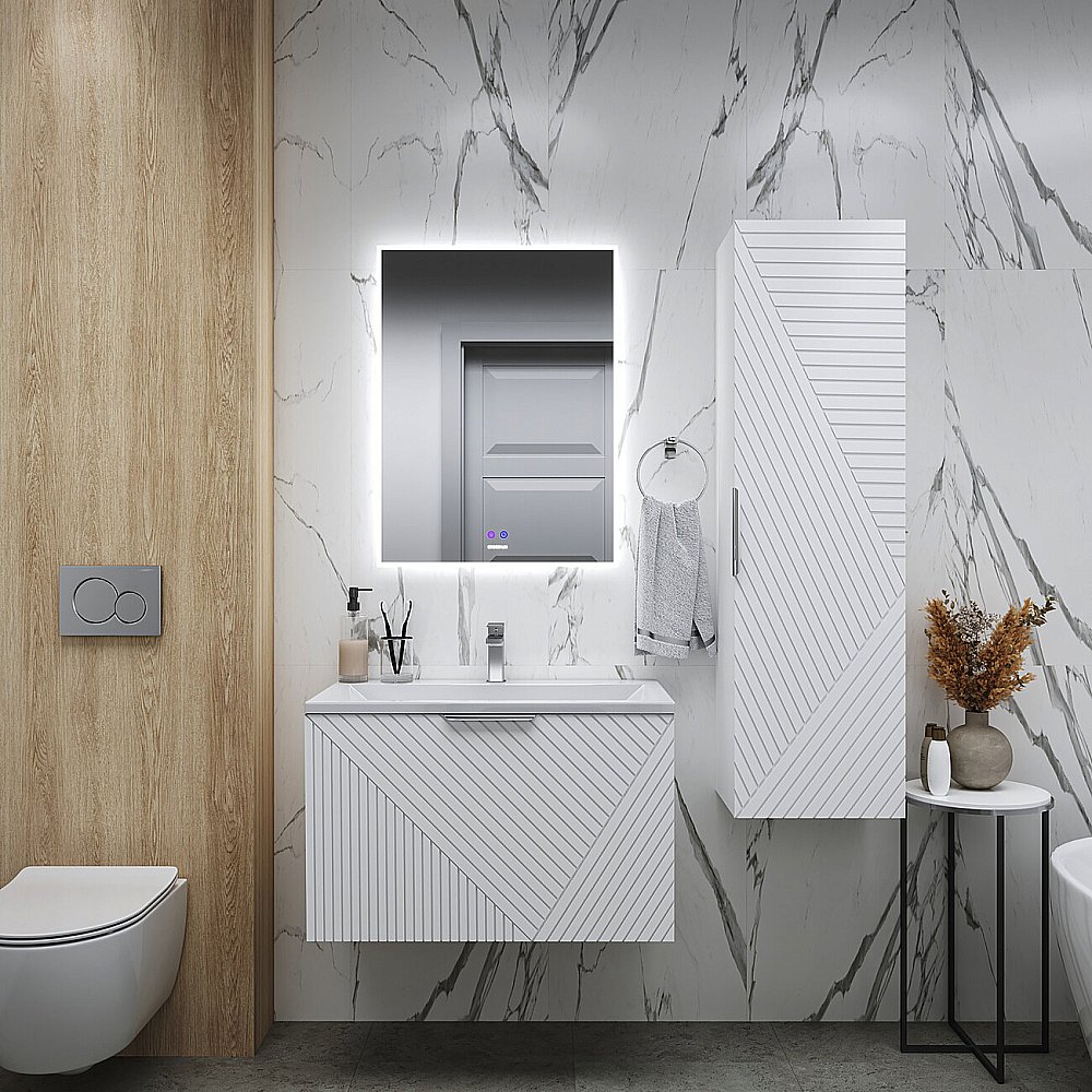 Пенал подвесной Grossman Блисс 37 303548 белый матовый для ванной в интернет-магазине сантехники Sanbest