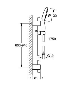 Душевая гарнитура Grohe Power&Soul 27738 000 купить в интернет-магазине сантехники Sanbest