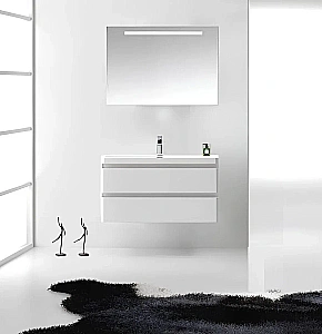 Тумба с раковиной Parly Gucci 80 подвесная белая глянцевая для ванной в интернет-магазине Sanbest