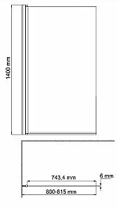 Шторка для ванной WasserKRAFT Berkel 48P01 80x140 купить в интернет-магазине Sanbest