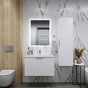 Пенал подвесной Grossman Блисс 37 303548 белый матовый для ванной в интернет-магазине сантехники Sanbest