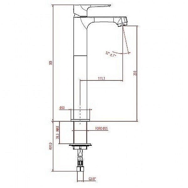 Смеситель для раковины Gattoni H2Omix1000 1046/10 купить в интернет-магазине сантехники Sanbest