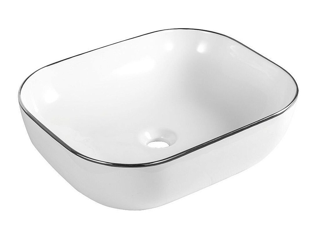 Раковина накладная Gid 50 D1302H011 53305 белая, хром купить в интернет-магазине Sanbest