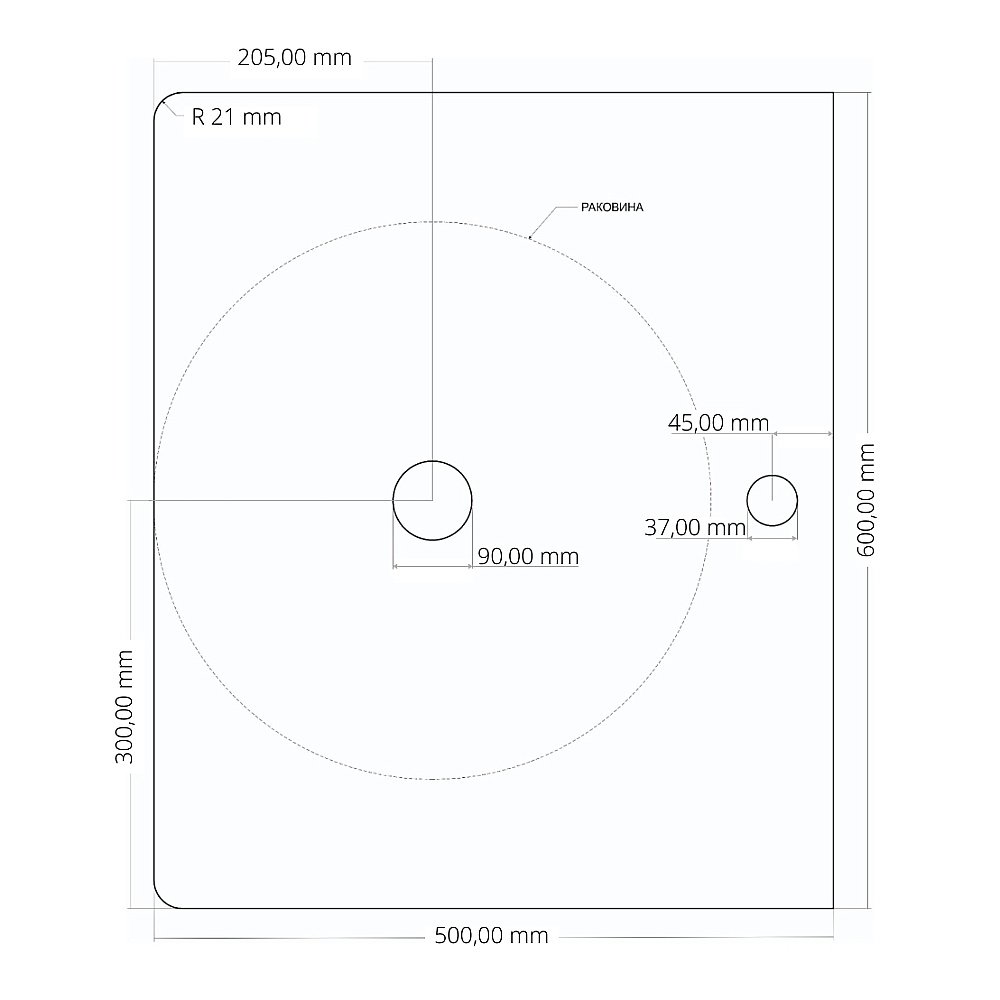 Столешница Grossman Норма 60 506003 черная глянцевая для ванной в интернет-магазине сантехники Sanbest