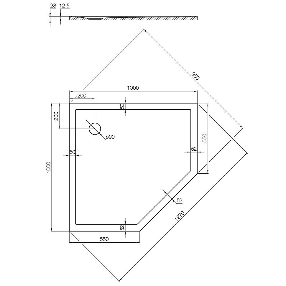 Душевой поддон Акватон Калифорния М 100х100 1A739836CA010 белый купить в интернет-магазине Sanbest