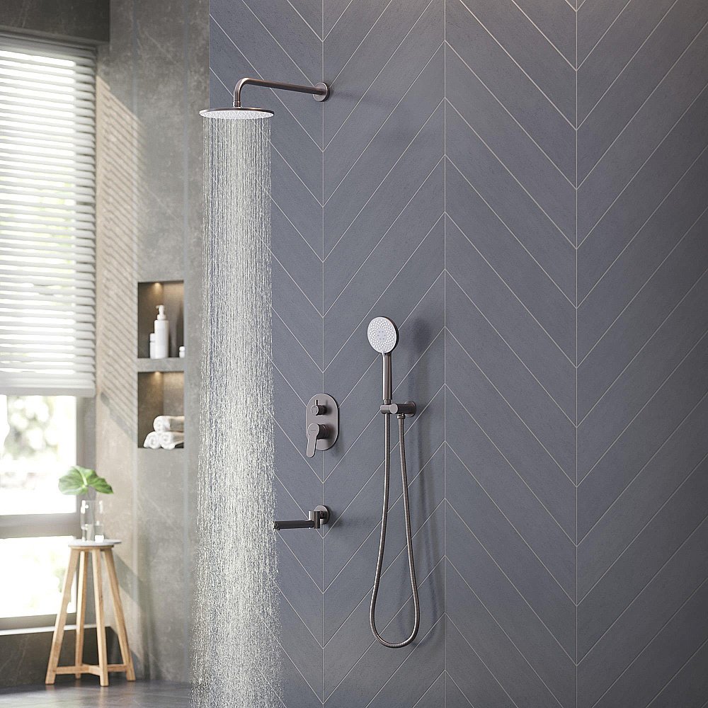 Душевая система BERGES NARDIS 3R 071009 оружейная сталь купить в интернет-магазине сантехники Sanbest