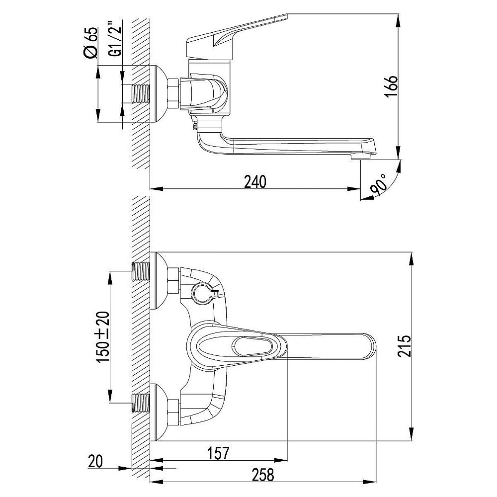 Смеситель для ванны Lemark Luna LM4114C купить в интернет-магазине сантехники Sanbest