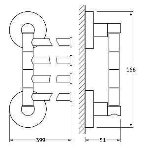 Полотенцедержатель четверной поворотный ARTWELLE Harmonie 40 HAR 025 купить в интернет-магазине сантехники Sanbest
