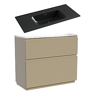 Тумба с раковиной Sancos FOLK Floor FL100FCP/CN7003MB 100 Капучино для ванной в интернет-магазине Sanbest