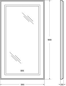Зеркало BelBagno Kraft SPC-KRAFT-500-900-LED-TCH-WARM-NERO черный в ванную от интернет-магазине сантехники Sanbest