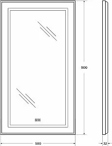 Зеркало BelBagno Kraft SPC-KRAFT-500-900-LED-TCH-WARM-NERO черный в ванную от интернет-магазине сантехники Sanbest