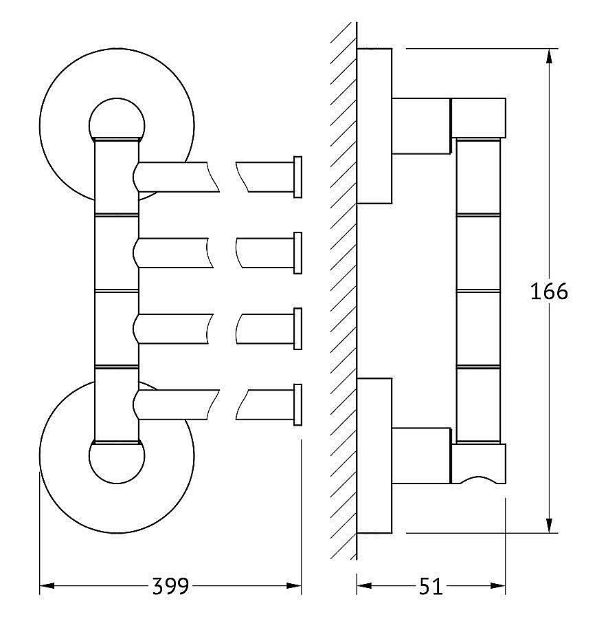 Полотенцедержатель четверной поворотный ARTWELLE Harmonie 40 HAR 025 купить в интернет-магазине сантехники Sanbest
