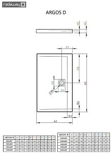 Душевой поддон Radaway Argos D 160х90 купить в интернет-магазине Sanbest