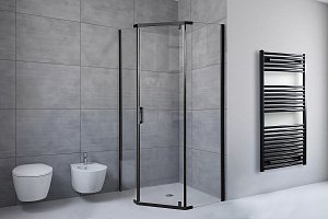 Душевой уголок Royal Bath TR RB100TR-T-BL 100х100 прозрачное стекло/профиль черный купить в интернет-магазине Sanbest