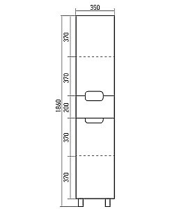 Пенал напольный MIXLINE ПРОМЕТЕЙ 518772 35 белый для ванной в интернет-магазине сантехники Sanbest