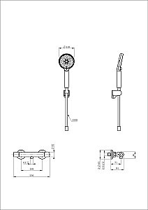 Смеситель для душа с термостатом WONZON & WOGHAND INN 5 WW-B2005-A-BG золото брашированное купить в интернет-магазине сантехники Sanbest