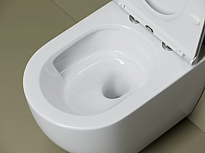 Унитаз подвесной Ceramica Nova Amato CN4013T белый, безободковый, с крышкой микролифт, слив торнадо купить в интернет-магазине Sanbest