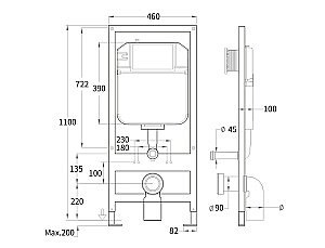 Инсталляция для унитаза WeltWasser WW BAMBERG 460 без кнопки купить в интернет-магазине сантехники Sanbest