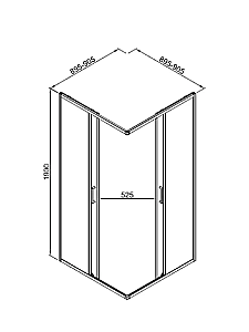 Душевой уголок Good Door LITE 90х90 CR-90-C-BG стекло прозрачное/профиль брашированное золото купить в интернет-магазине Sanbest