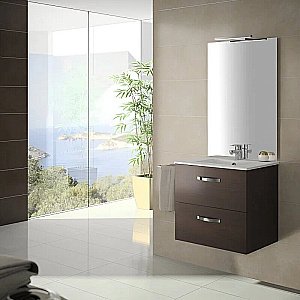 Тумба с раковиной Jacob Delafon OLA 60 темный дуб для ванной в интернет-магазине Sanbest