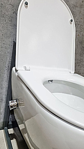 Унитаз подвесной CeramaLux TR-0199BD безободковый, функция биде, с крышкой микролифт, белый купить в интернет-магазине Sanbest
