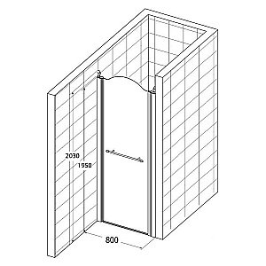 Душевая дверь Migliore Diadema ML.DDM-22.581.TR.BR 80 стекло прозрачное с декором/профиль бронза правая купить в интернет-магазине Sanbest