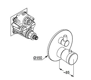 Смеситель для душа Kludi Balance 528108775 черный матовый/хром купить в интернет-магазине сантехники Sanbest
