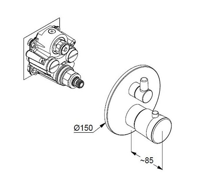 Смеситель для душа Kludi Balance 528108775 черный матовый/хром купить в интернет-магазине сантехники Sanbest