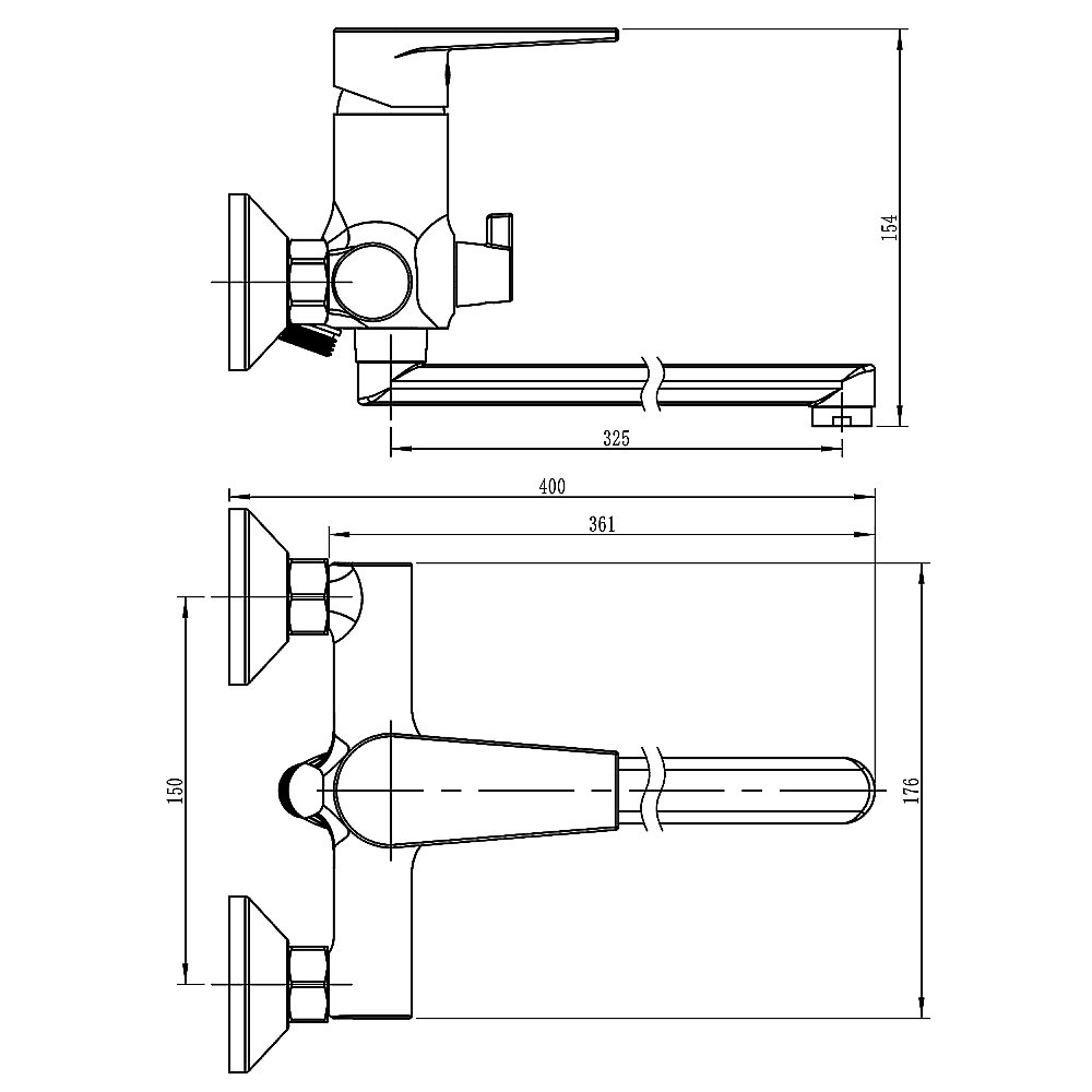 Смеситель для ванны Loranto SOFIA LR90273000 Хром купить в интернет-магазине сантехники Sanbest